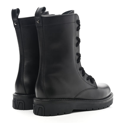Valentino Garavani Calfskin XCombat 20/40mm Boots 39 Black 4 of 8