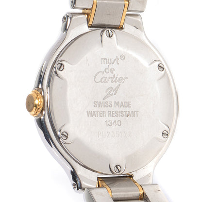 Cartier Stainless Steel 18K Yellow Gold 28mm Must De 21 Quartz Watch 5 of 9