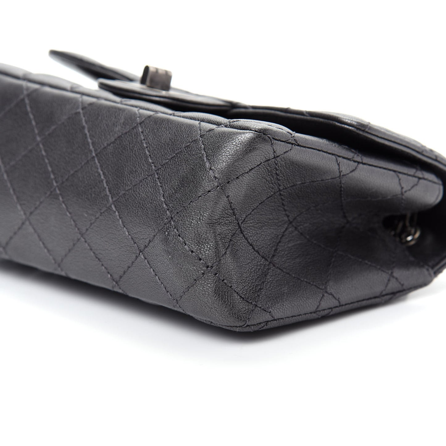 Sheepskin Quilted 2.55 Reissue Mini Flap Dark Grey
