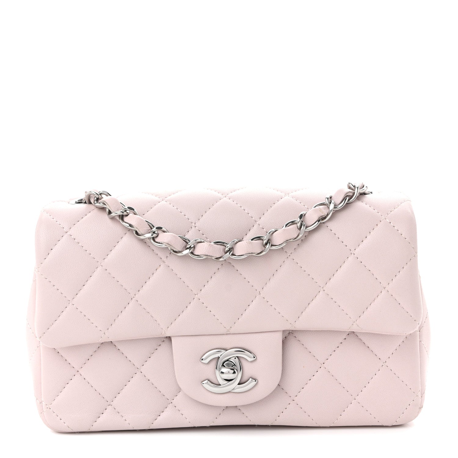 Chanel Lambskin Quilted Mini Rectangular Flap Light Pink 1 of 11