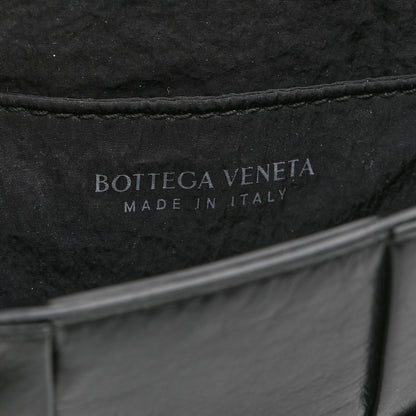 Bottega Veneta Crinkled Lambskin Maxi Intrecciato Extra Mini Cassette Crossbody Bag Black 6 of 9