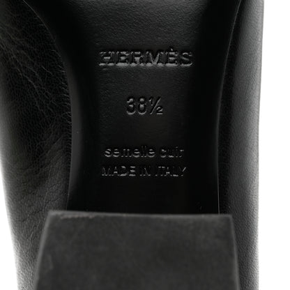 Hermes Goatskin Paradis Mules 38.5 Black 8 of 9