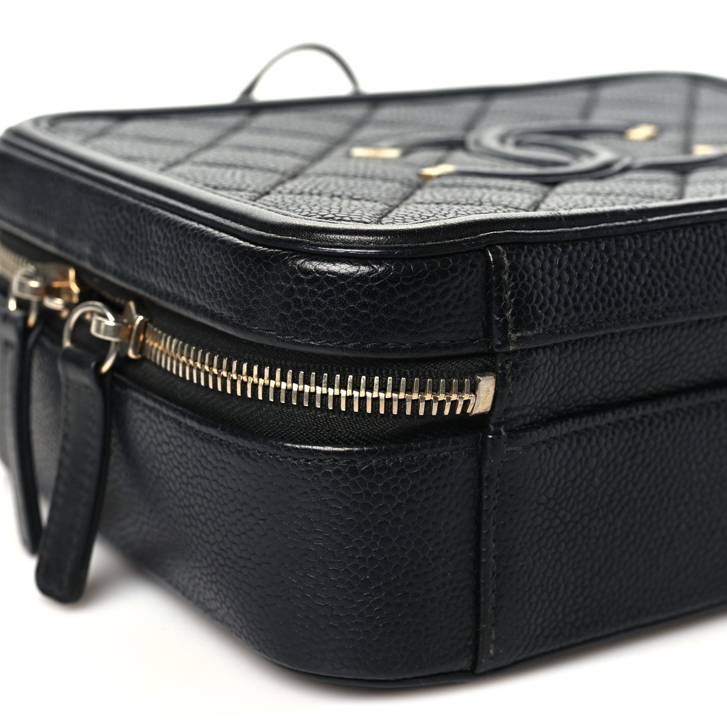 Chanel Caviar Quilted Medium CC Filigree Vanity Case Black 9 of 10