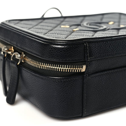 Chanel Caviar Quilted Medium CC Filigree Vanity Case Black 9 of 10