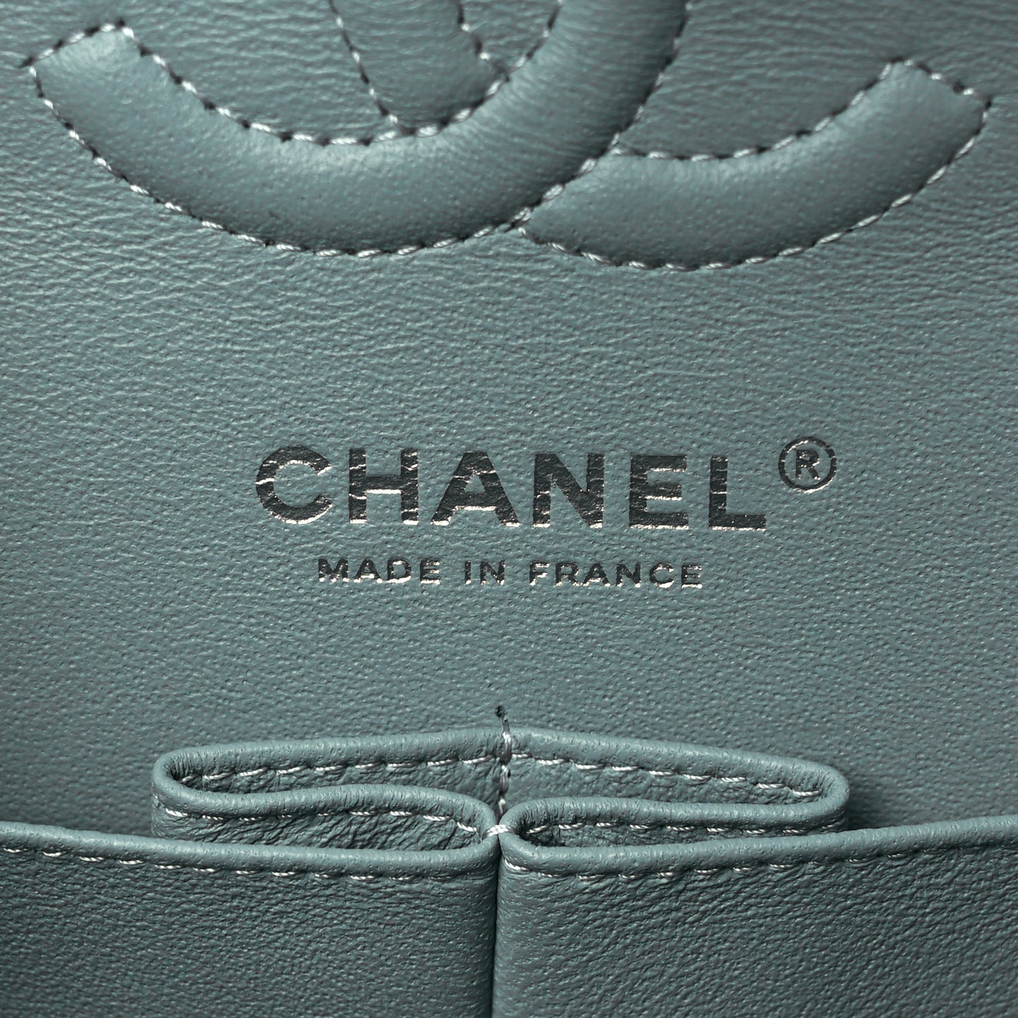 Caviar Quilted Small Double Flap Light Blue