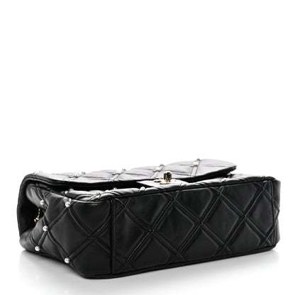 Chanel Lambskin Quilted Pearl Studded Flap Black 4 of 12