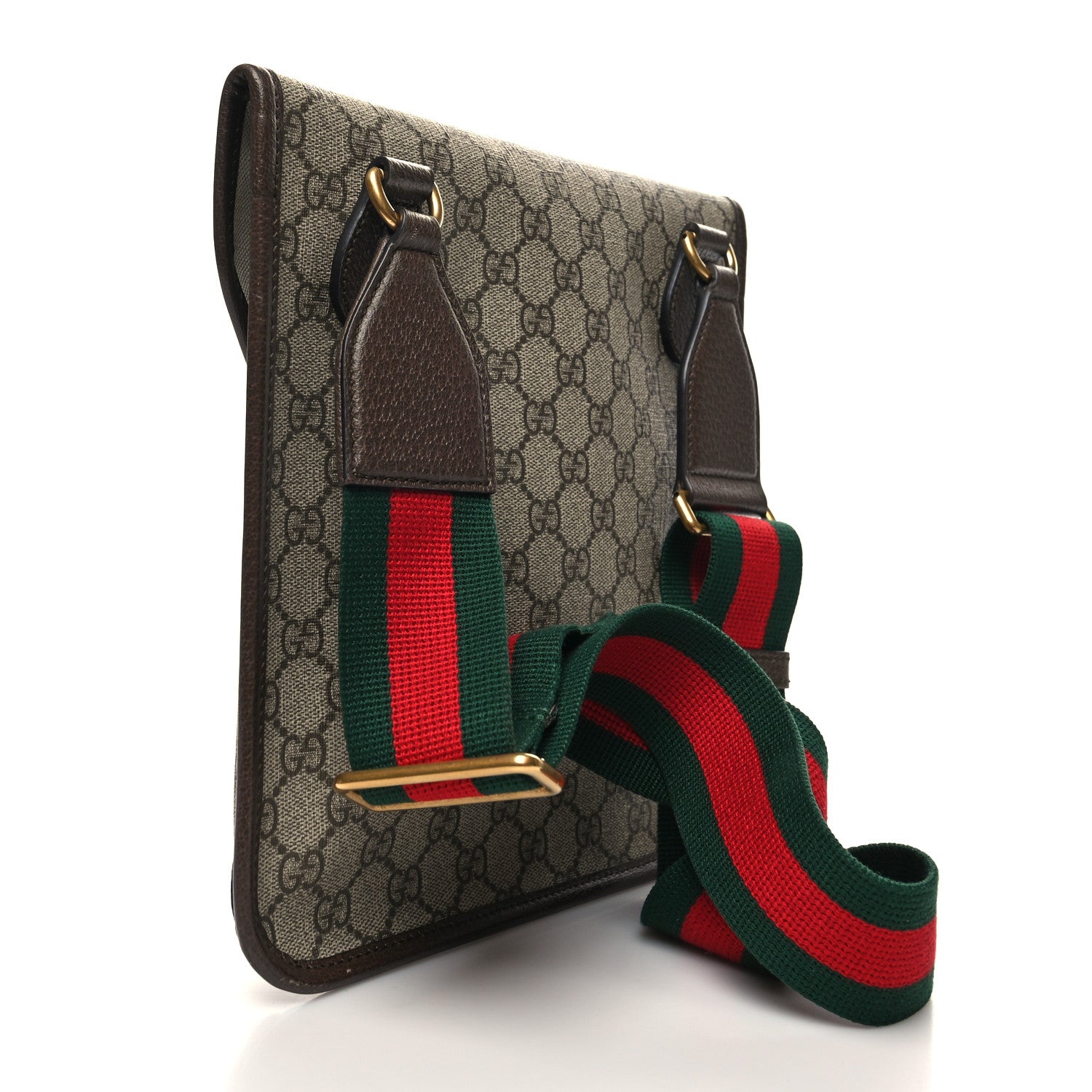 Gucci GG Supreme Monogram Web Medium Neo Vintage Flap Messenger Bag Beige New Acero 3 of 12