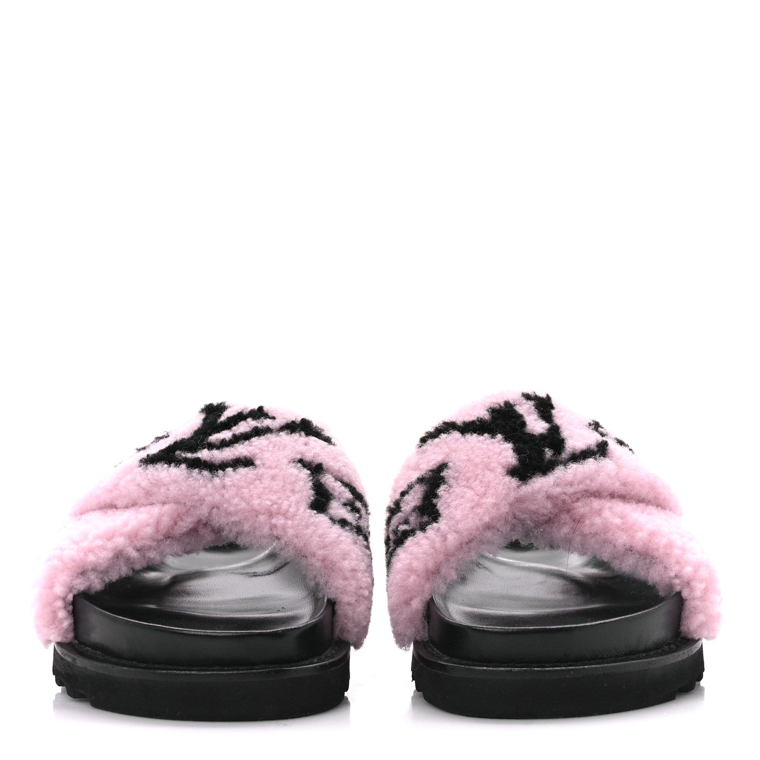 Louis Vuitton Shearling Paseo Sandals 37.5 Pink 2 of 8