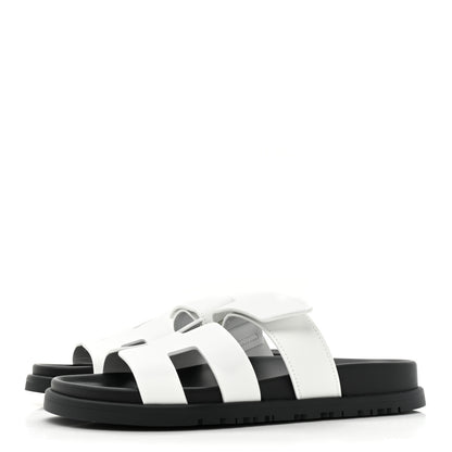 Hermes Calfskin Womens Chypre Sandals 36.5 White 3 of 9