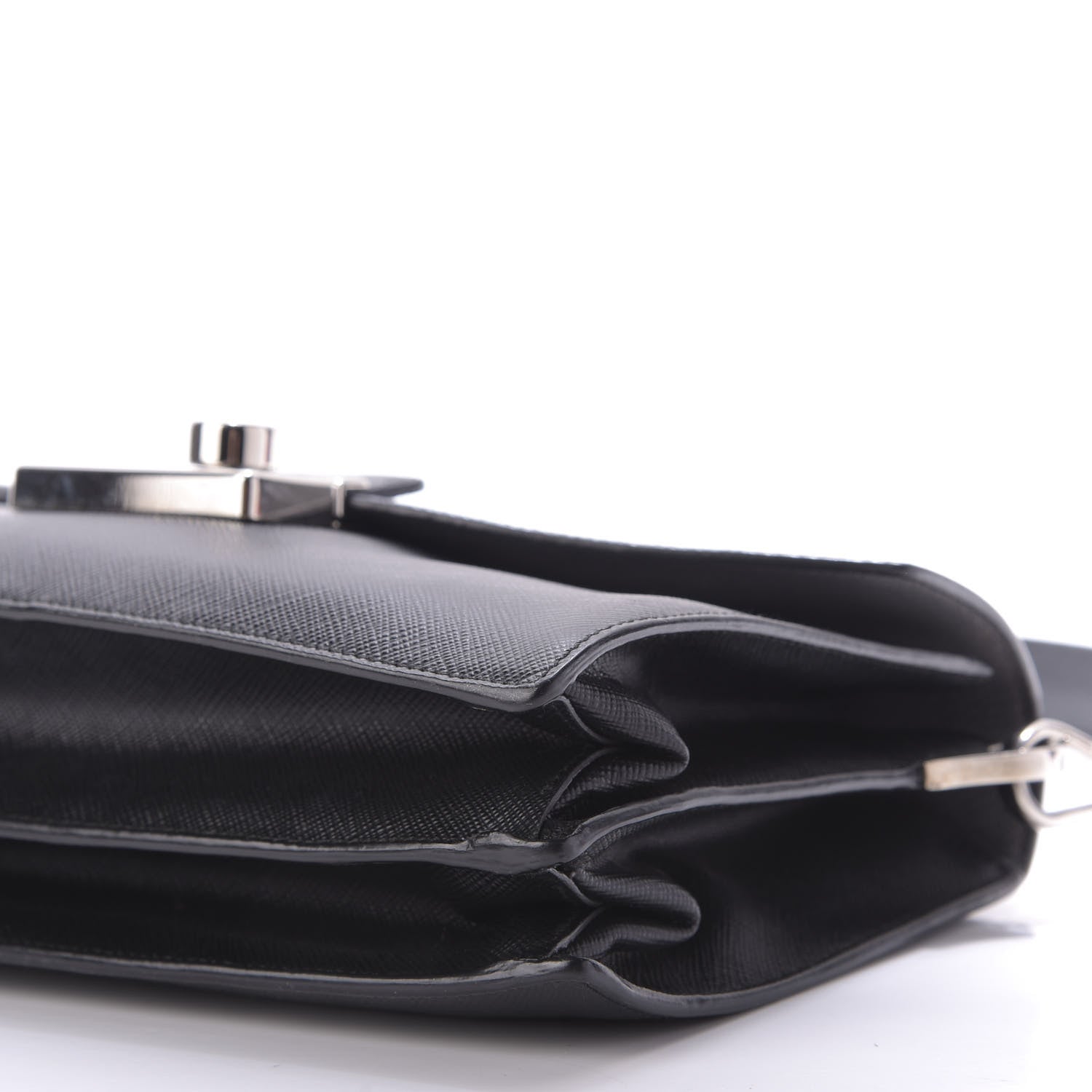 Prada Saffiano Lux Sound Shoulder Bag Black 7 of 14