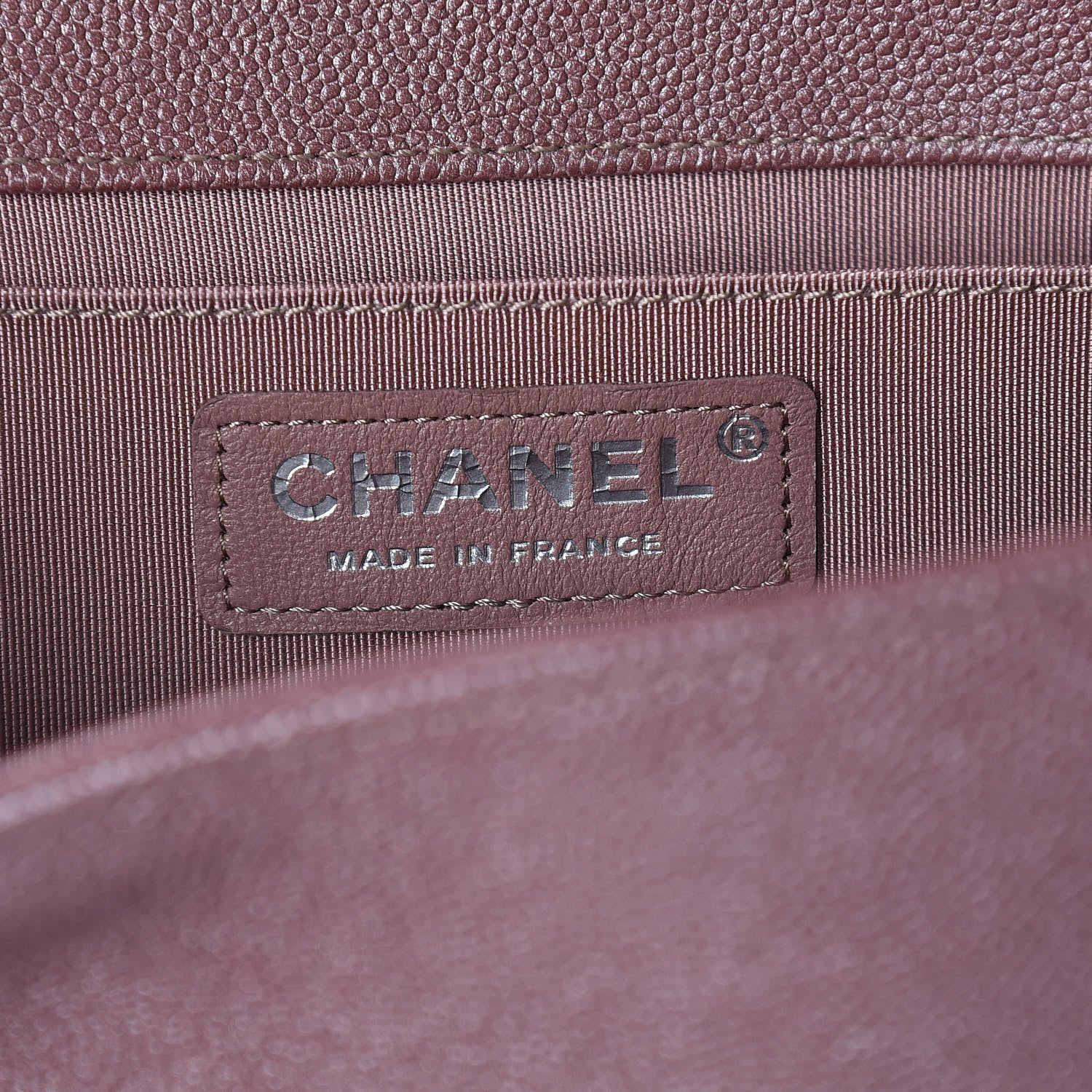Chanel Metallic Caviar Chevron Quilted Medium Boy Flap Dark Pink 6 of 9