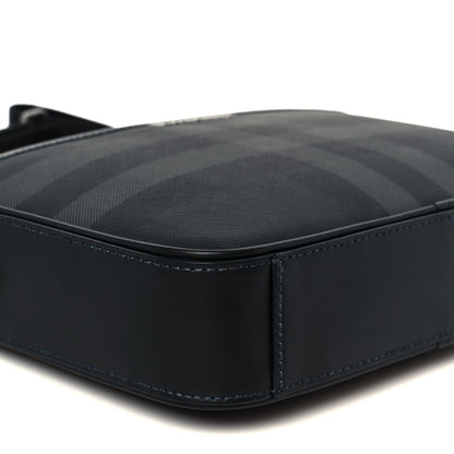 Burberry Coated Canvas Calfskin Check Muswell Bag Charcoal 10 of 11