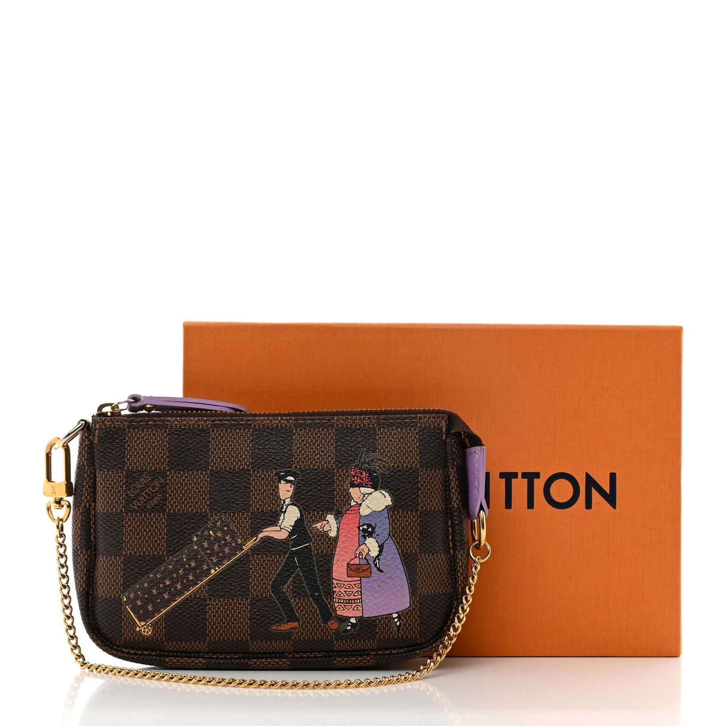 Damier Ebene Illustre Mini Pochette Accessories Violet