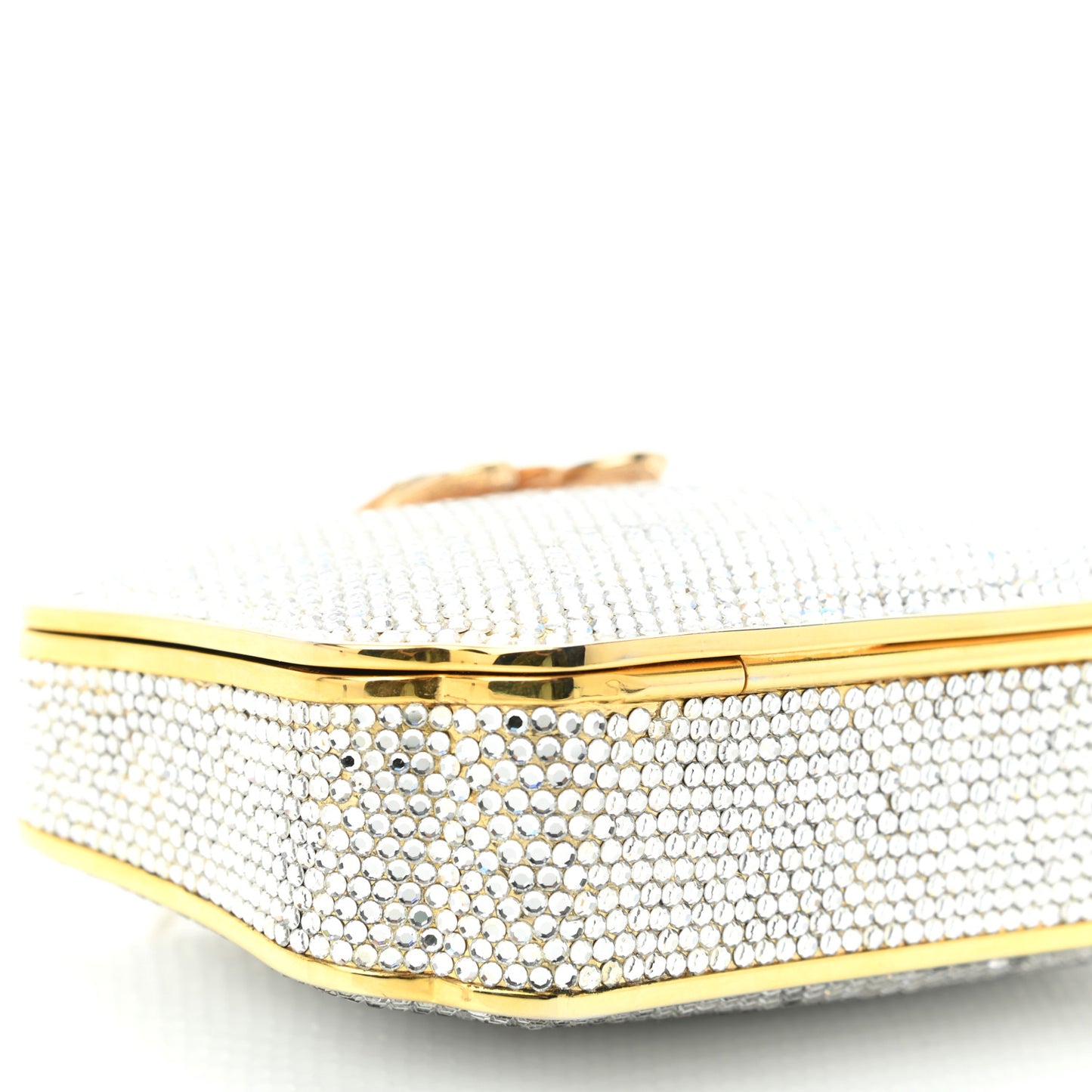 Swarovski Crystal Butterfly Minaudiere Clutch Silver Gold
