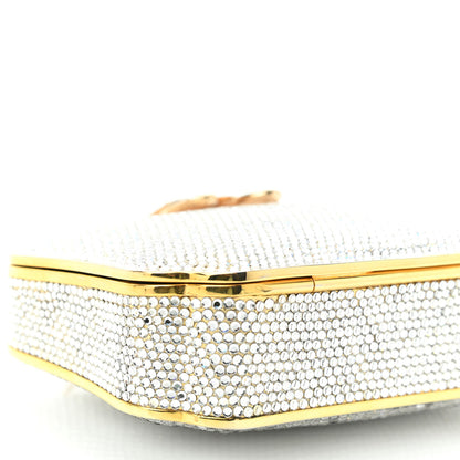 Judith Leiber Swarovski Crystal Butterfly Minaudiere Clutch Silver Gold 8 of 12