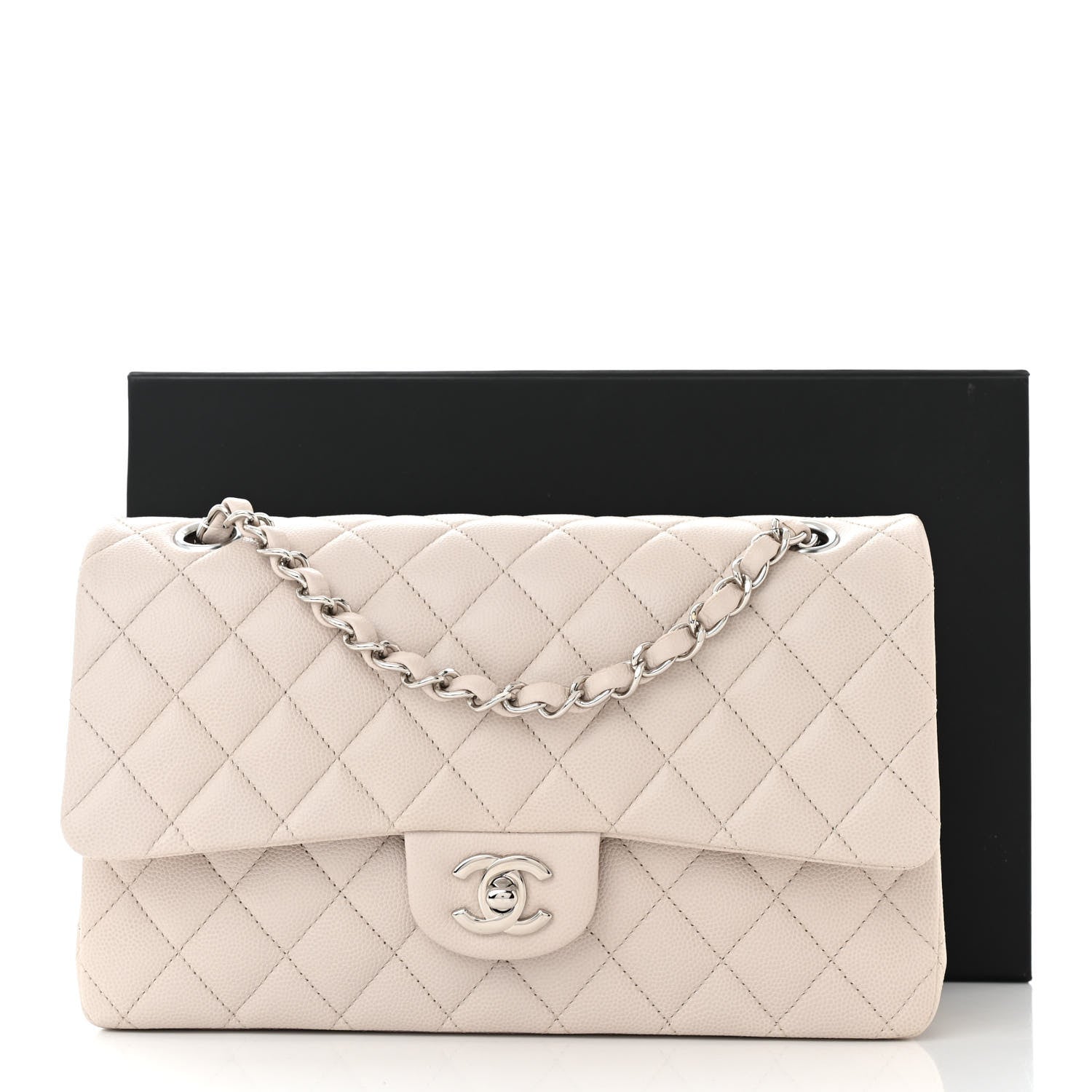 Chanel Caviar Quilted Medium Double Flap Ivory 11 of 11