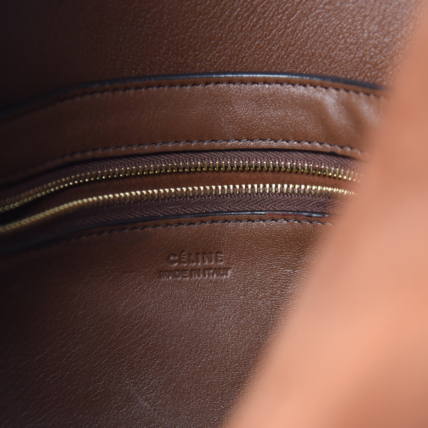 Celine Suede Calfskin Sangle Bucket Bag Chestnut 7 of 10