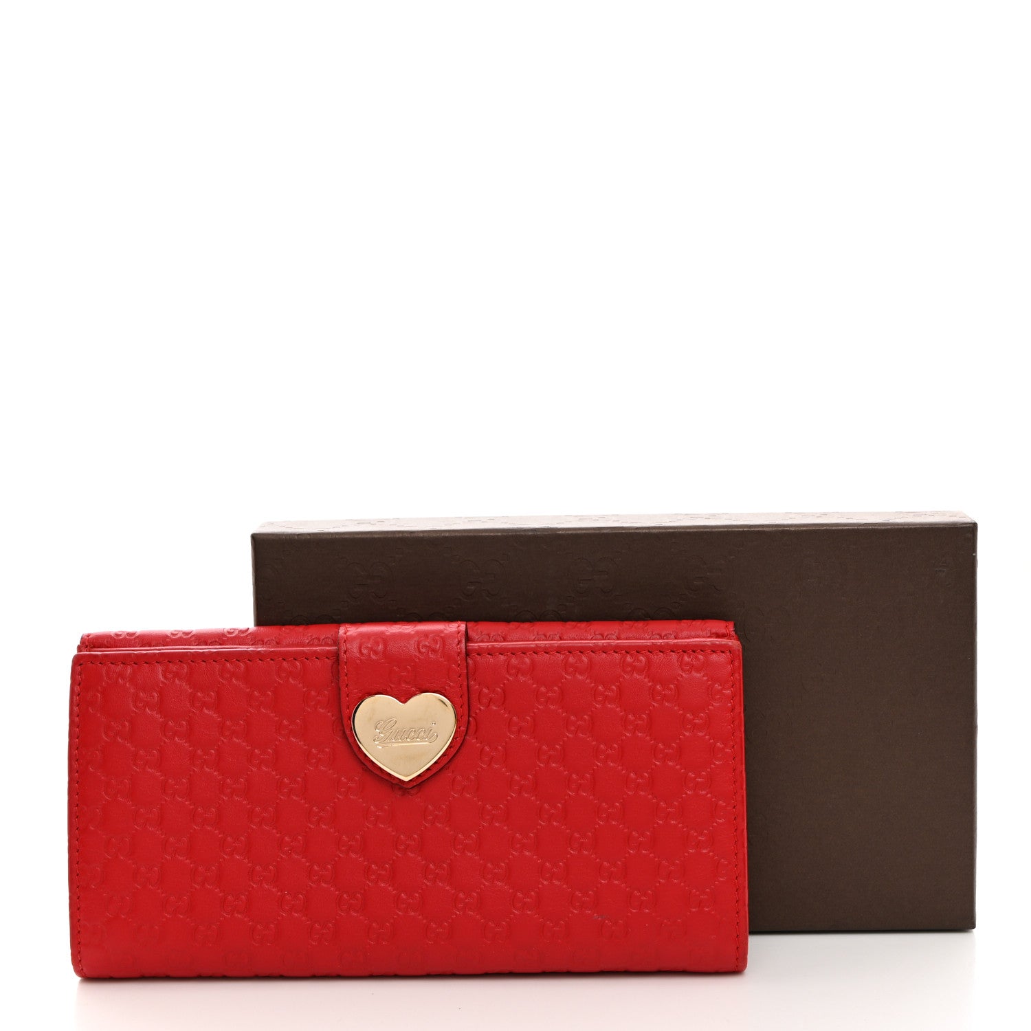 Gucci Microguccissima Heart Continental Wallet Red 8 of 8