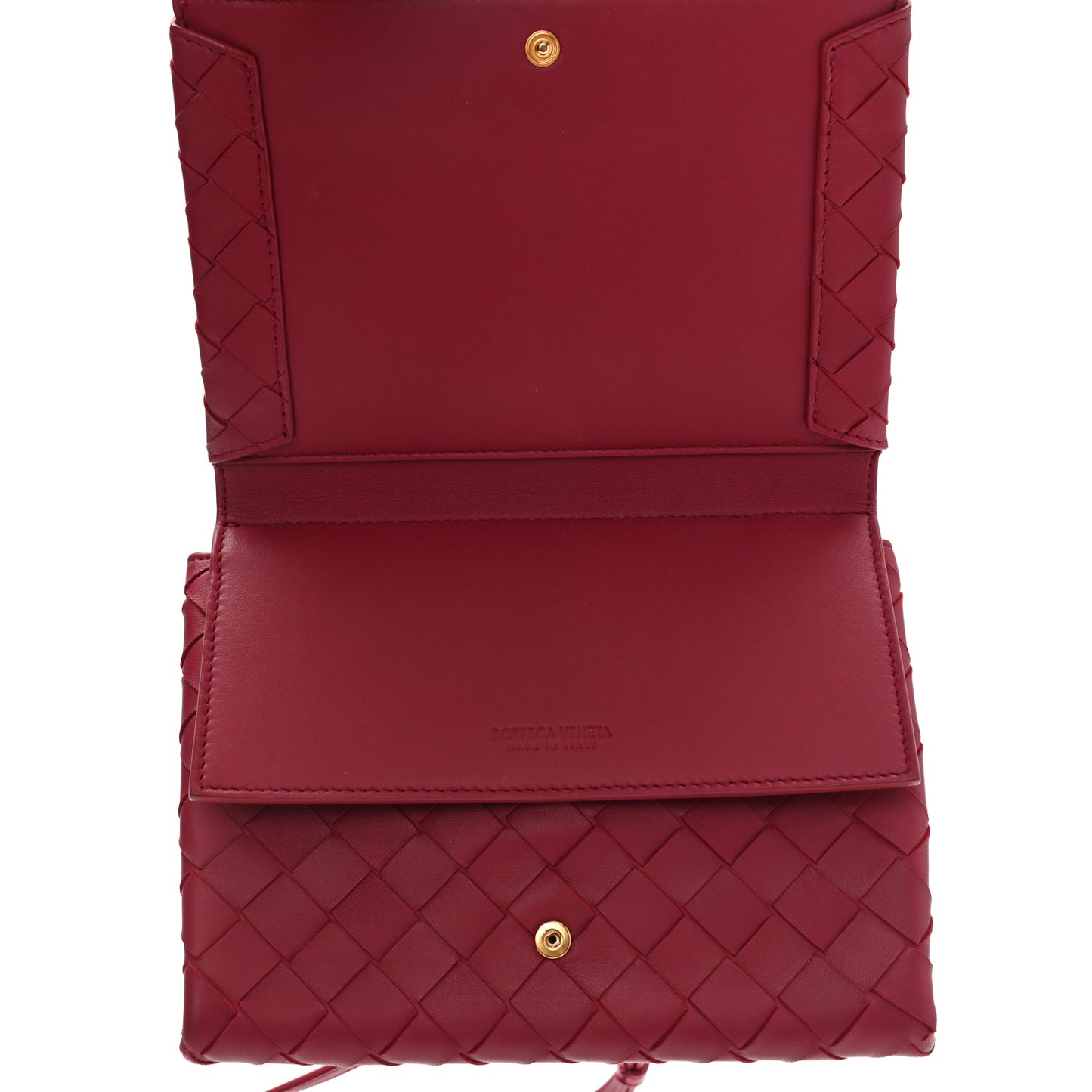 Nappa Intrecciato Flap Crossbody Amaranto