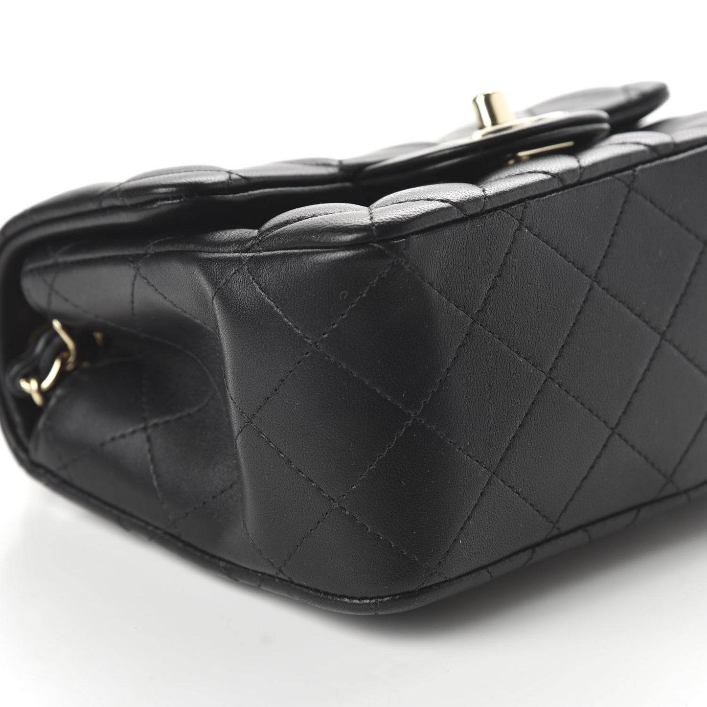 Lambskin Quilted Mini Square Flap Black