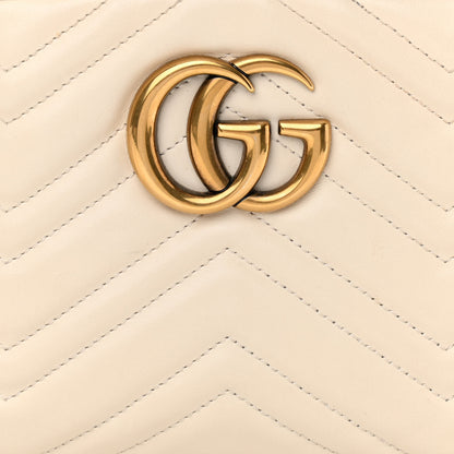 Gucci Calfskin Matelasse Small GG Marmont Chain Shoulder Bag White 8 of 10