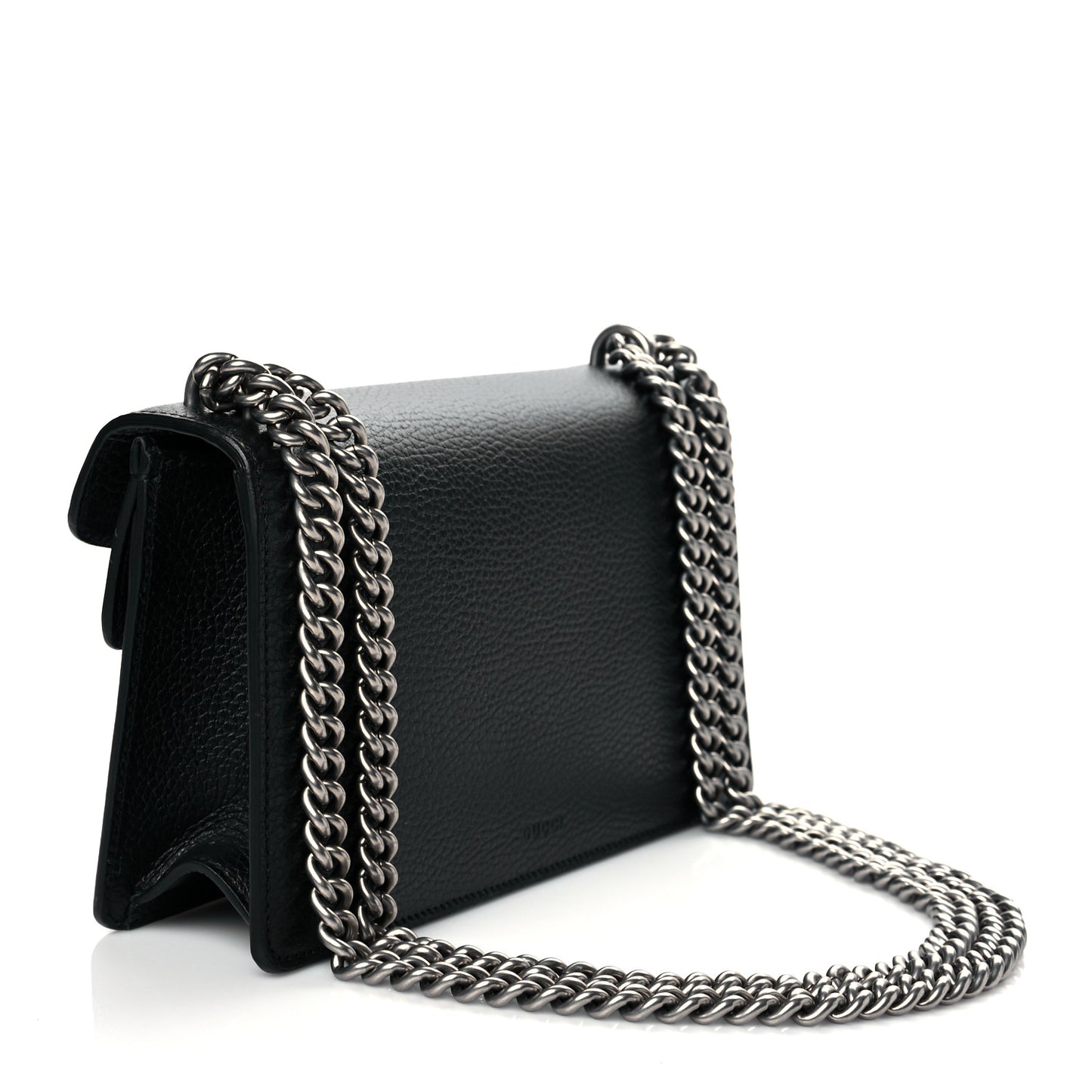 Dollar Calfskin Enamel Small Dionysus Shoulder Bag Black Electric Blue