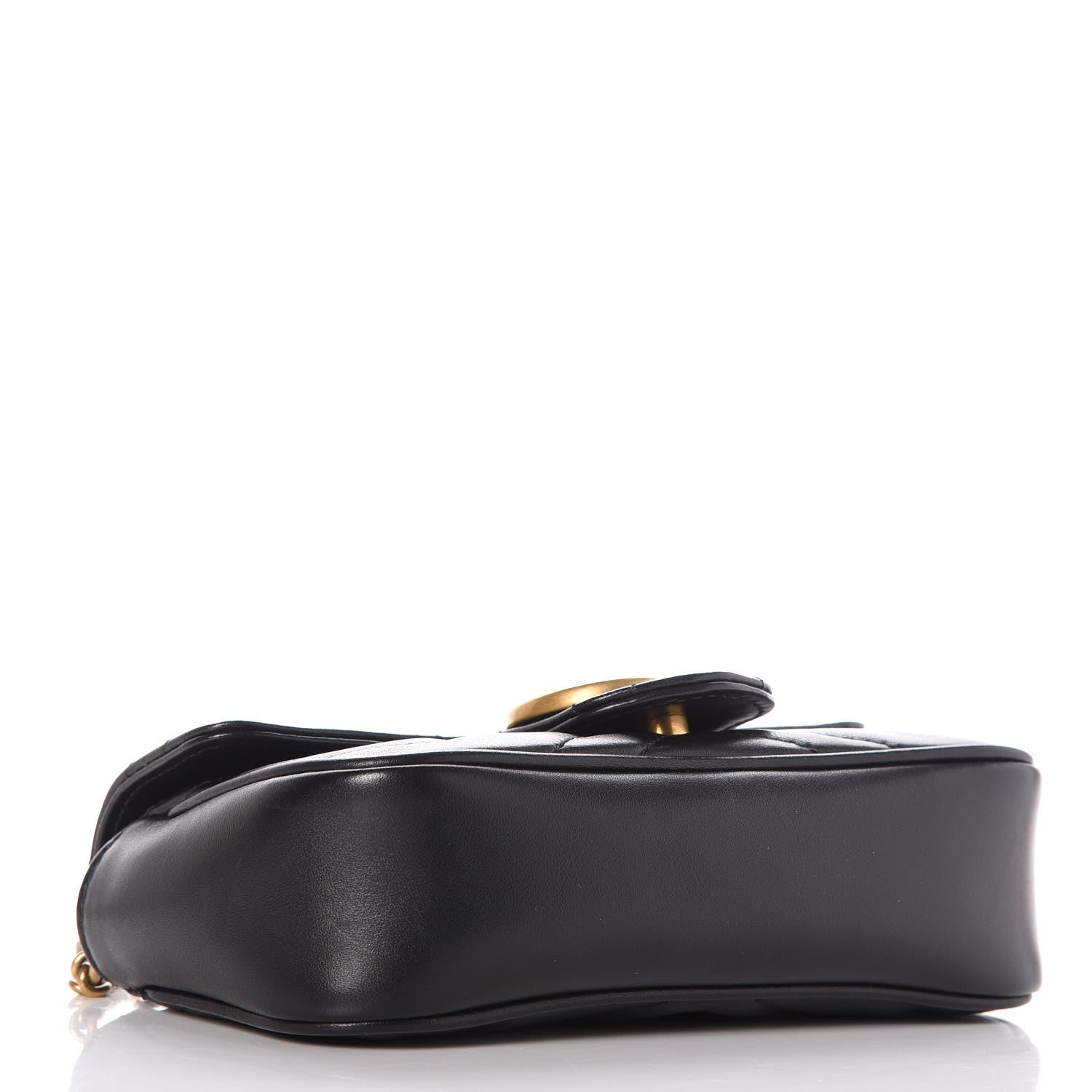 Gucci Calfskin Matelasse Super Mini GG Marmont Shoulder Bag Black 4 of 9