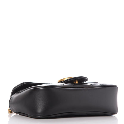 Gucci Calfskin Matelasse Super Mini GG Marmont Shoulder Bag Black 4 of 9