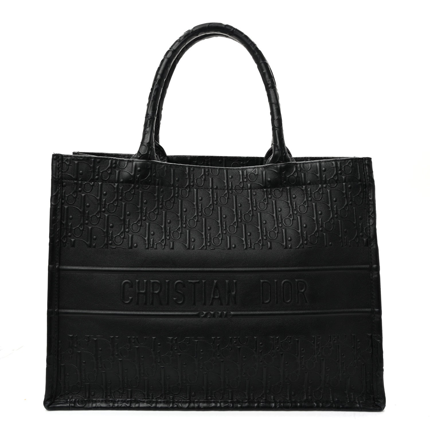 Christian Dior Oblique Calfskin Embossed Medium Book Tote Black 1 of 11