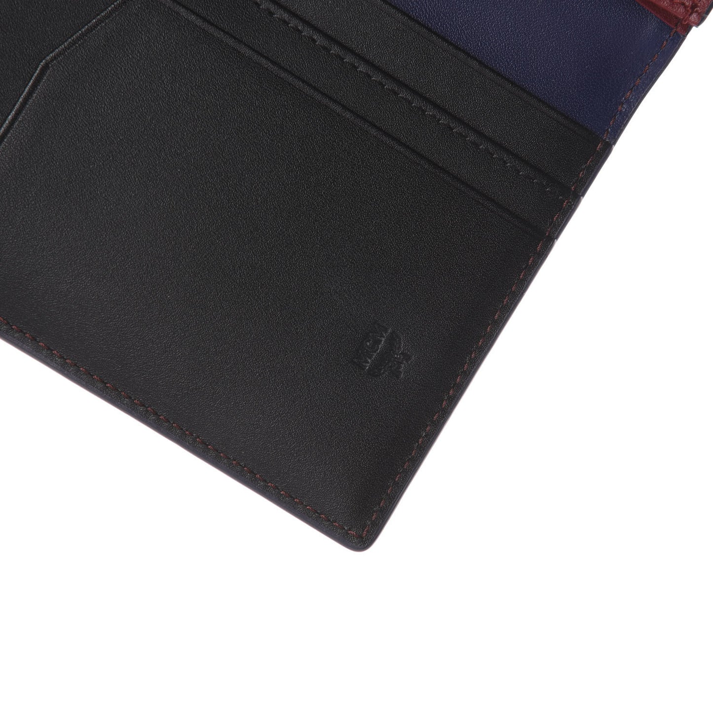 Calfskin Bifold Long Wallet Pistol Blue