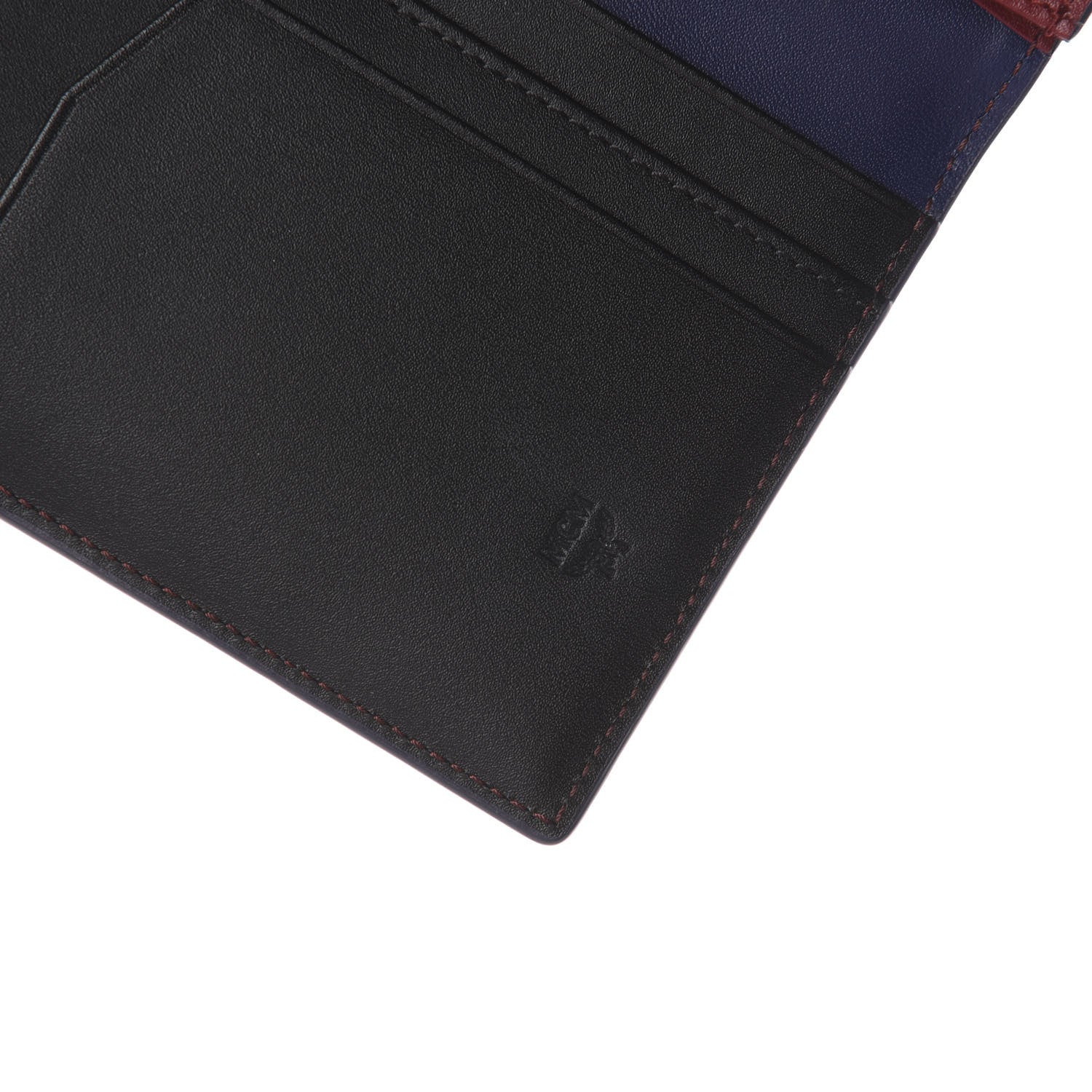 MCM Calfskin Bifold Long Wallet Pistol Blue 5 of 5