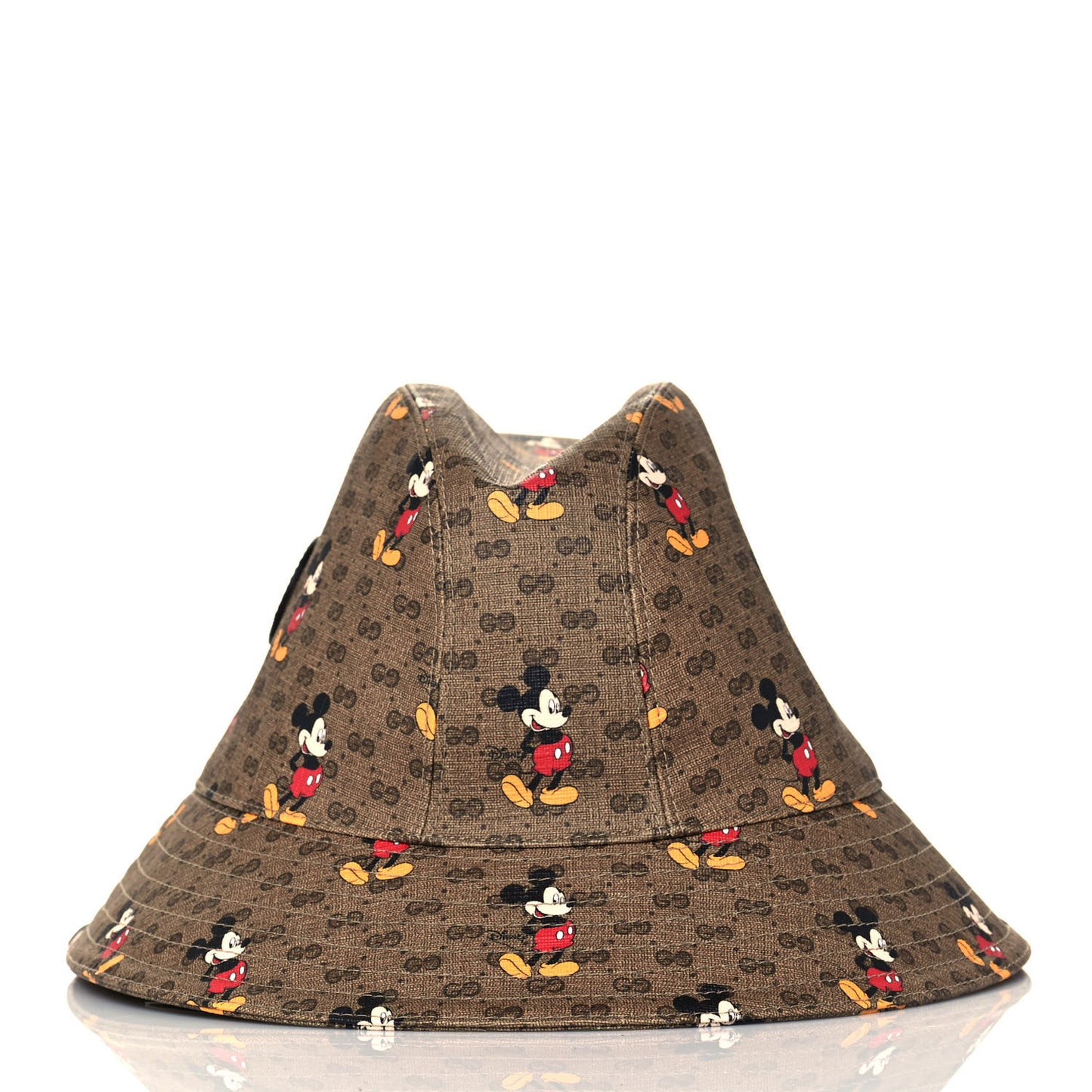 X DISNEY Mini Vintage GG Supreme Monogram Mickey Mouse Trent Bucket Hat M Beige Ebony Yellow