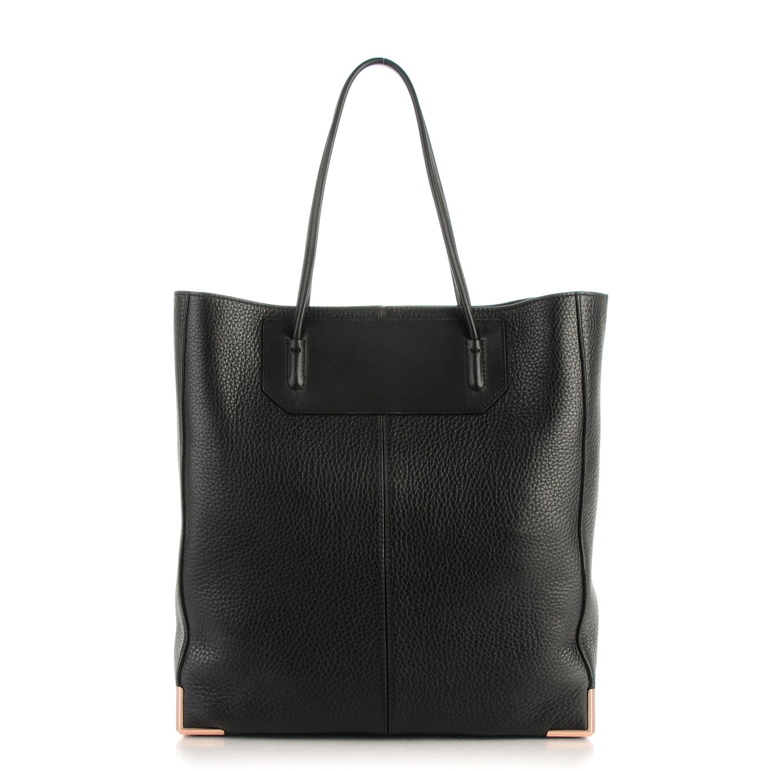 Alexander Wang Pebbled Calfskin Prisma Skeletal Tote Black Rose Gold Hardware 1 of 6