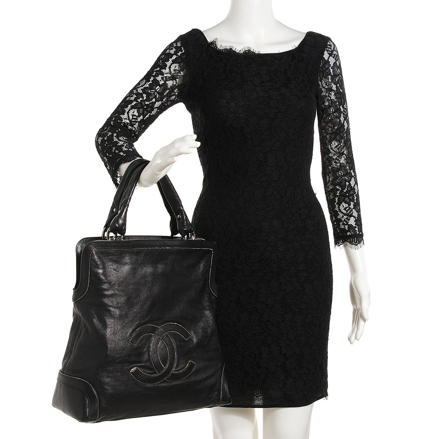 Chanel Calfskin Soho CC Shopper Tote Black 2 of 7
