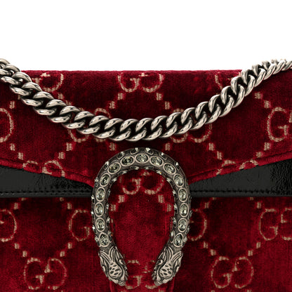 Gucci Velvet Skipper Crystal GG Monogram Small Dionysus Shoulder Bag Red Cipria Black Black Diamond 8 of 13