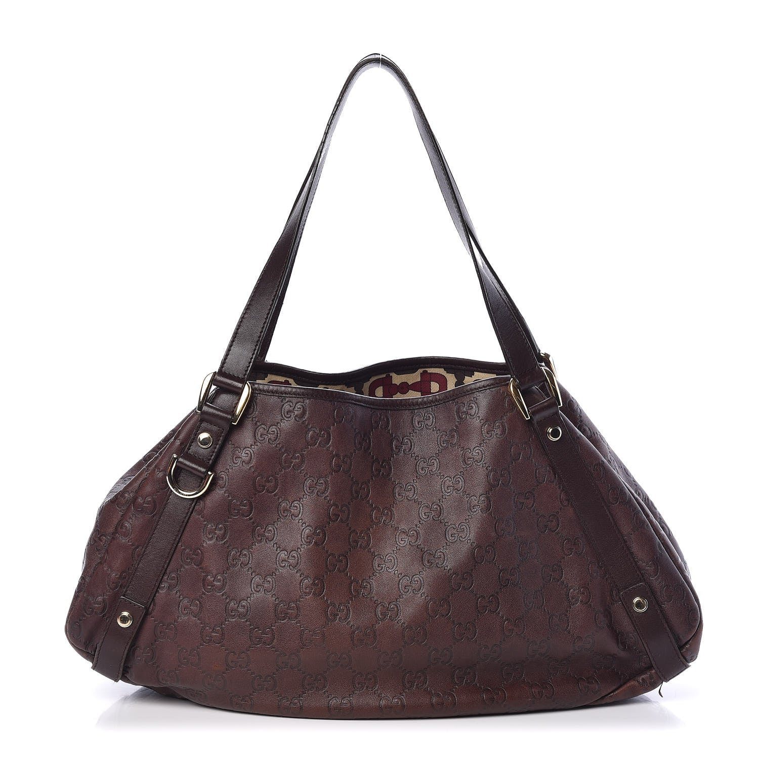 Gucci Guccissima Medium Abbey Shoulder Bag Chocolate 1 of 9