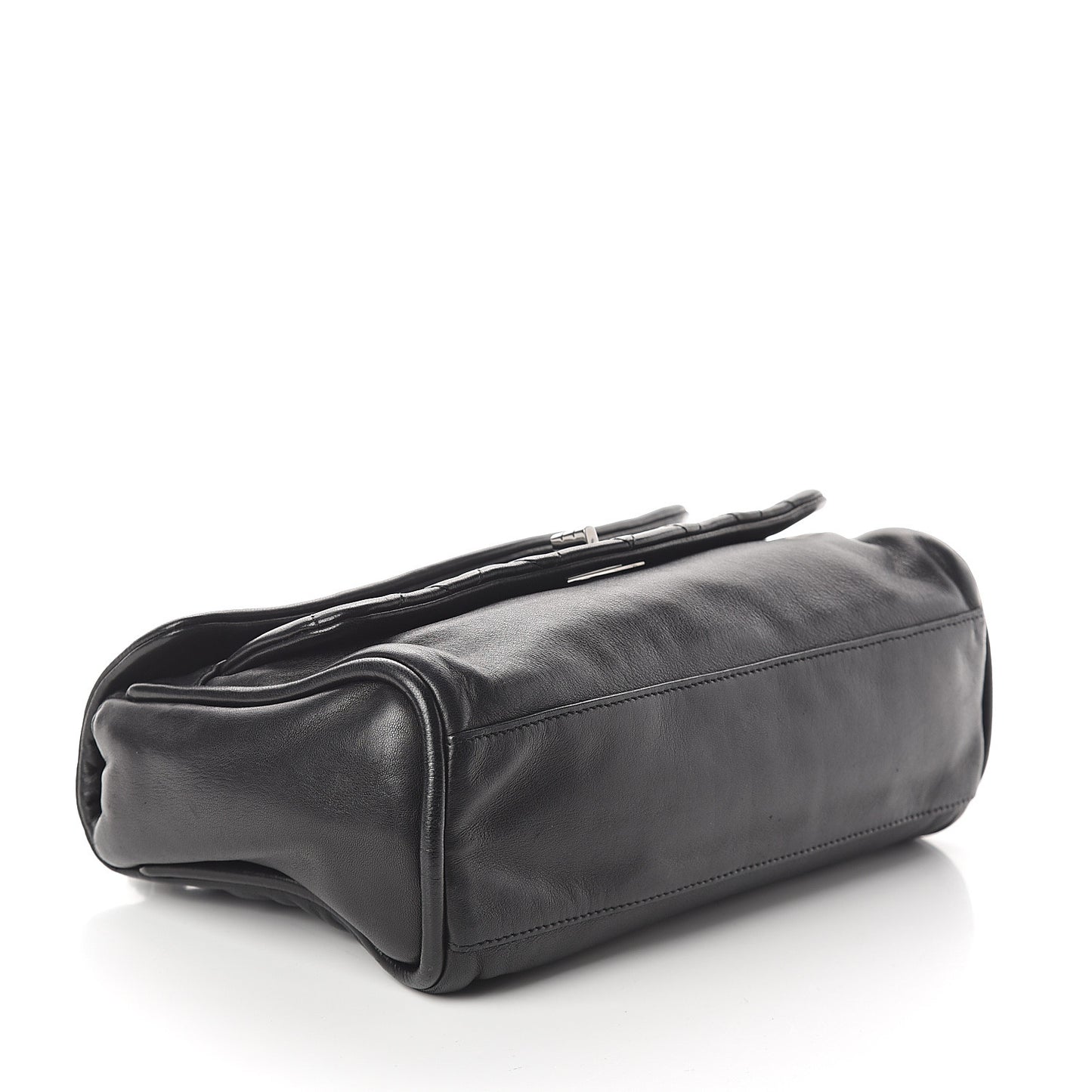 Lambskin Jumbo Mademoiselle Double Flap Black