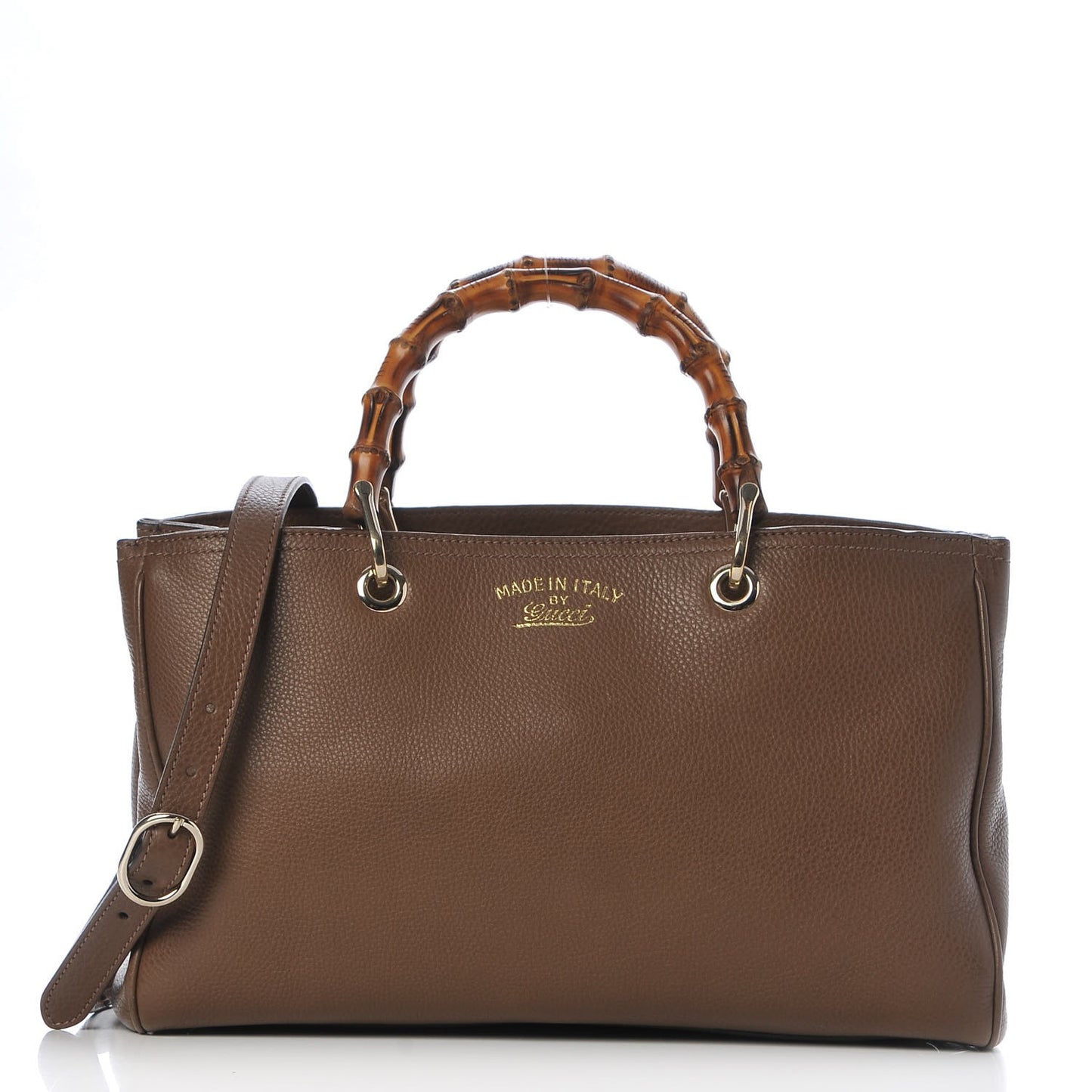 Pebbled Calfskin Medium Bamboo Shopper Tote Acero