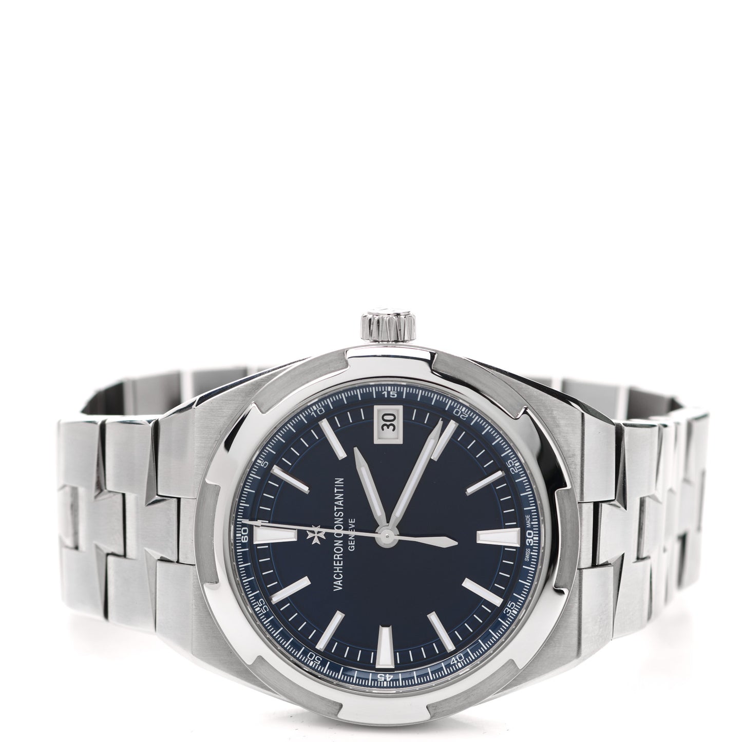 Stainless Steel 41mm Overseas Automatic Watch Blue 4500V/110A-B128