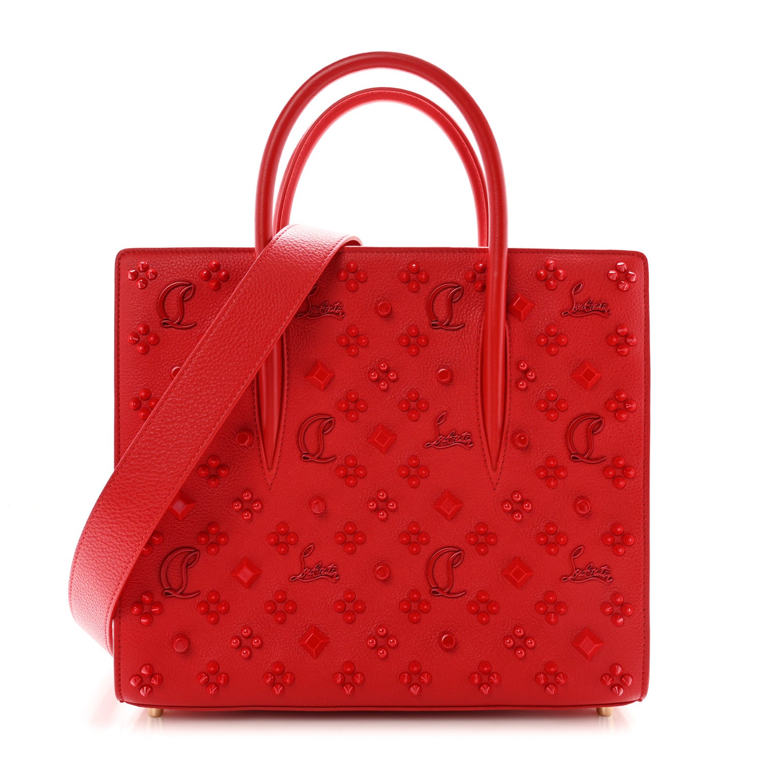 Christian Louboutin Calfskin Spikes Loubinthesky Medium Paloma Red 1 of 11