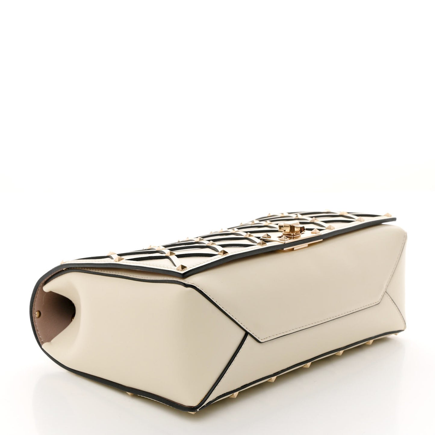 Smooth Calfskin Quilted Beehive Shoulder Bag Light Ivory