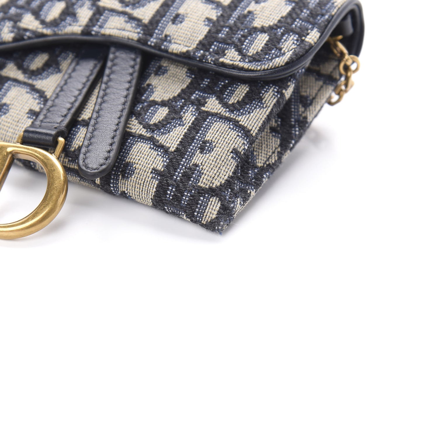Oblique Nano Saddle Chain Pouch Blue
