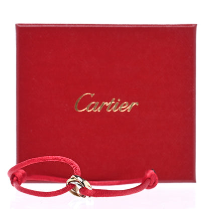 Cartier 18K Pink Yellow White Gold Trinity Cord Bracelet Red 4 of 4