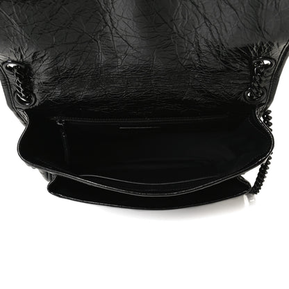 Saint Laurent Crinkled Calfskin Matelasse Monogram Medium Niki Chain Satchel Black 8 of 18