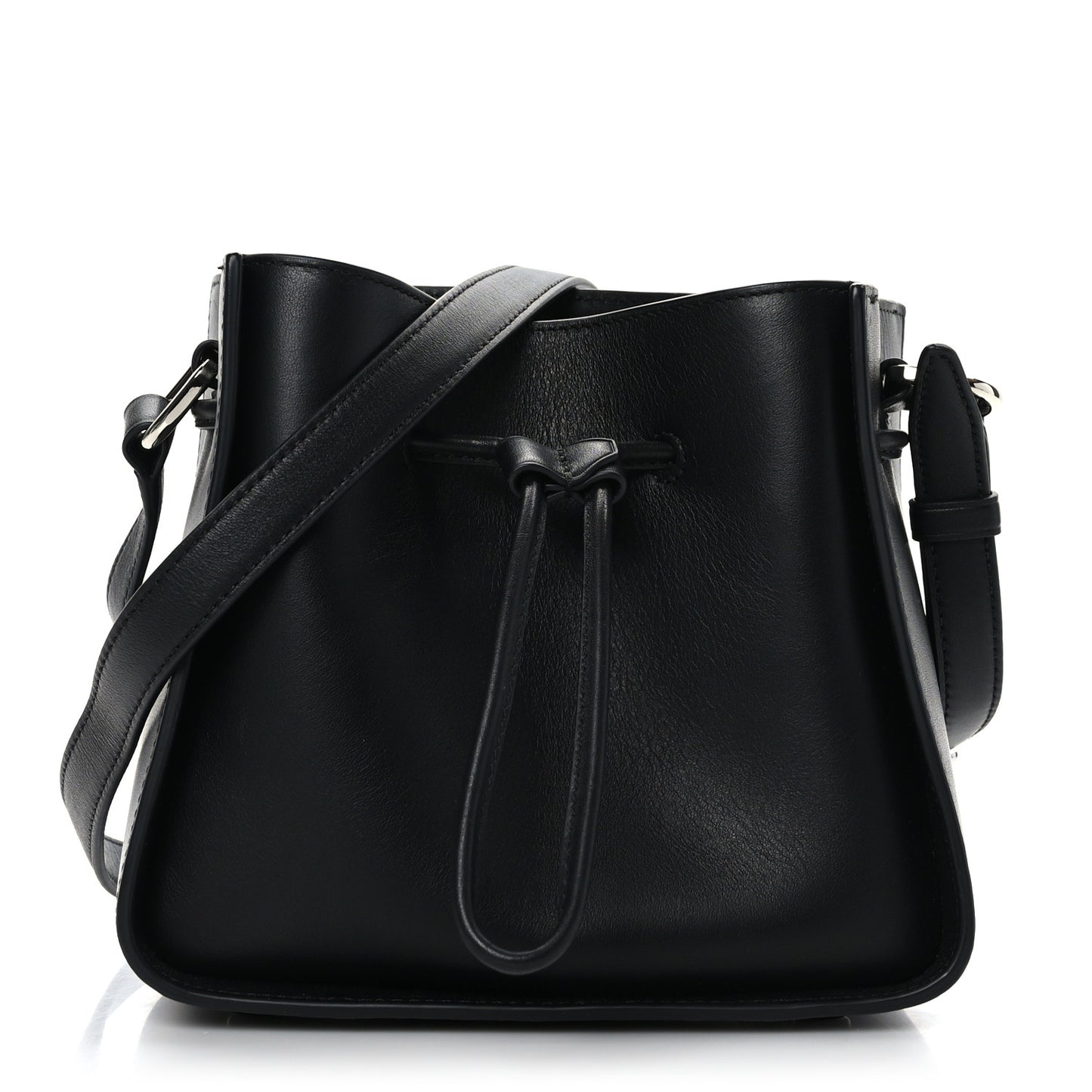 Smooth Calfskin Mini Soleil Bucket Bag Black