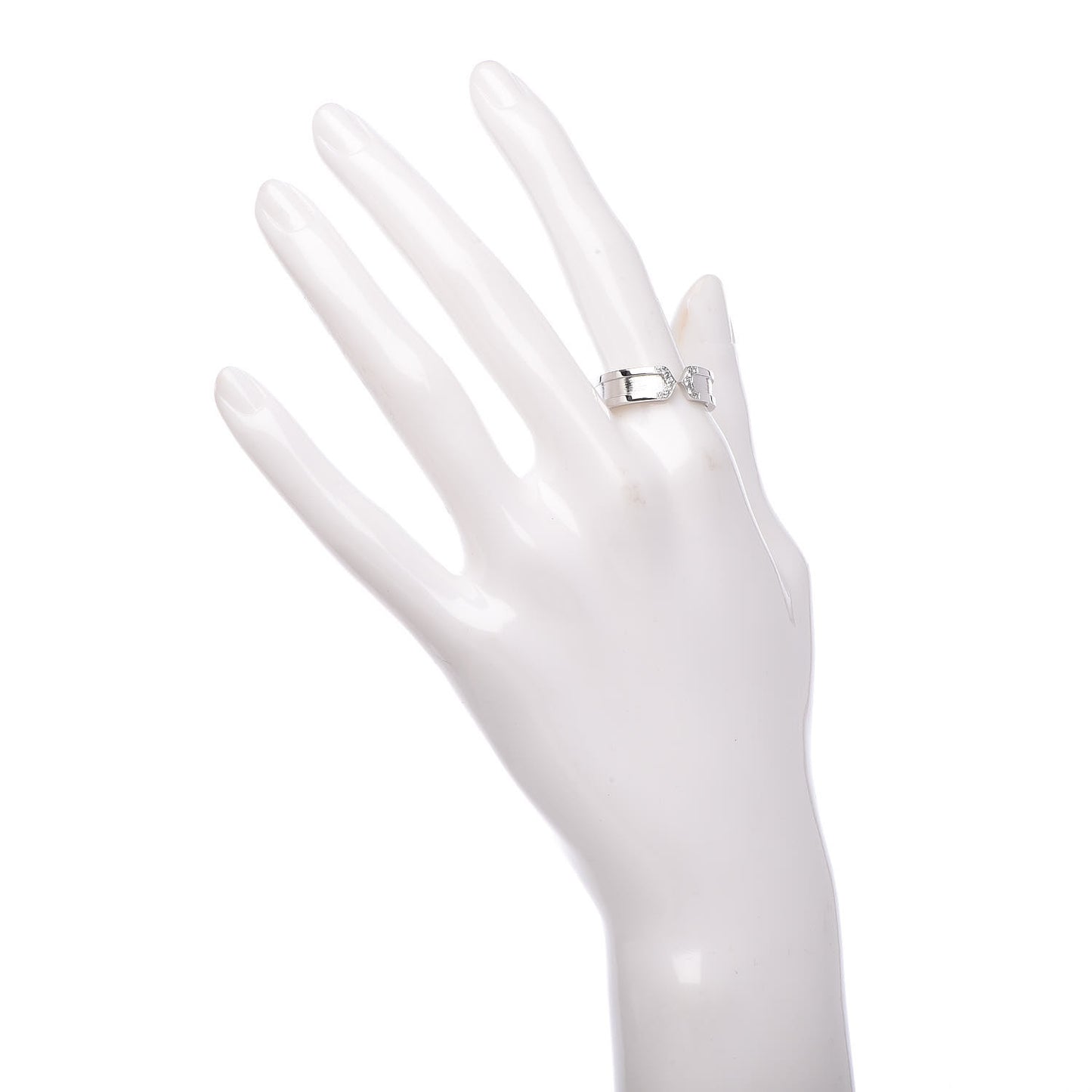 18K White Gold Diamond 6.5mm Logo De Ring 60 9