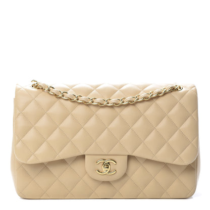 Chanel Lambskin Quilted Jumbo Double Flap Beige Clair 1 of 13