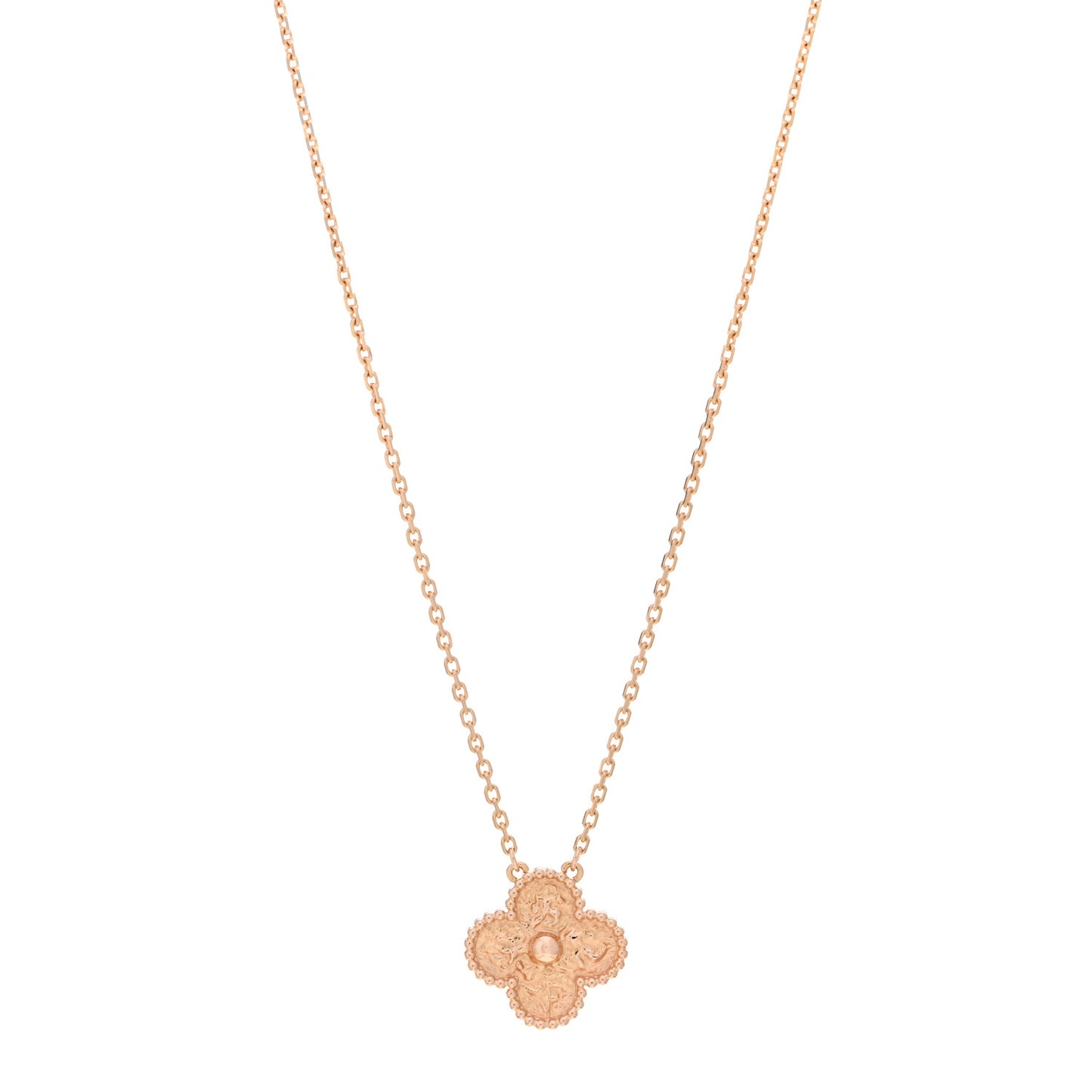 18K Rose Gold Vintage Alhambra Pendant Necklace