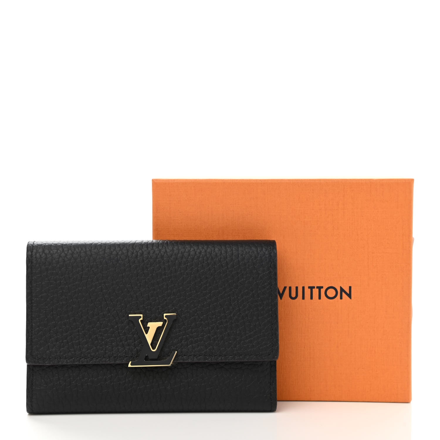 Louis Vuitton Taurillon Capucines Compact Wallet Black 7 of 7