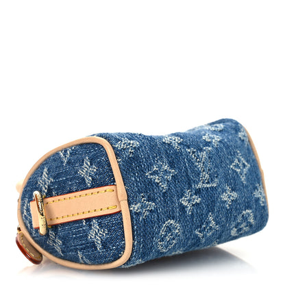 Louis Vuitton LV X TM Monogram Denim Cerises Micro Speedy Bag Charm Blue 3 of 6
